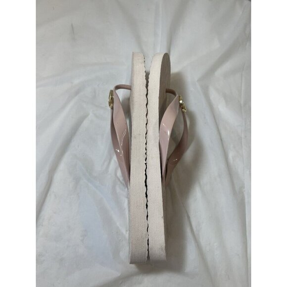 MICHAEL KORS MK FLIP FLOP PVC JET SET PINK GOLD LOGO SANDALS US 10 - Picture 14 of 15